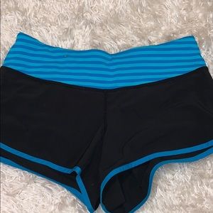 Lulu Lemon blue striped shorts